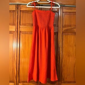 H&M red smocked sundress